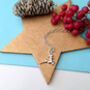 Personalised Sterling Silver Reindeer And Initial Star Christmas Necklace, thumbnail 9 of 11