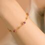 Pink Sapphire Bracelet In Sterling Silver And Gold, thumbnail 6 of 12
