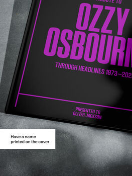 Ozzy Osbourne Personalised Gift Music Legend Deluxe Tribute Book, 5 of 8