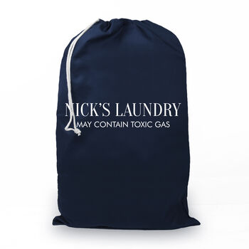 Personalised Large Navy Laundry Bag, 4 of 4