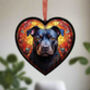 Staffordshire Bull Terrier Stained Glass Effect Heart Suncatcher, thumbnail 2 of 7