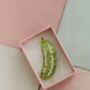Green Pickle Glitter Resin Brooch / Gift For Pickle Lovers / Gherkin Inspired Jewellery / Dill Pickle Brooch, thumbnail 4 of 6