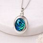 Personalised Sterling Silver Paua Shell Gemstone Locket Necklace With Photos, thumbnail 1 of 9