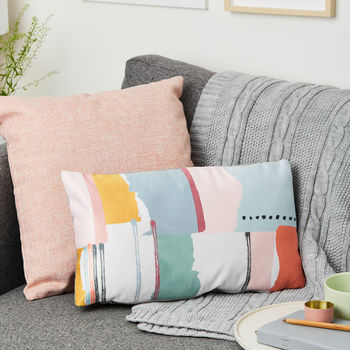 Pastel Print Modern Patchwork Scatter Cushion, 2 of 2