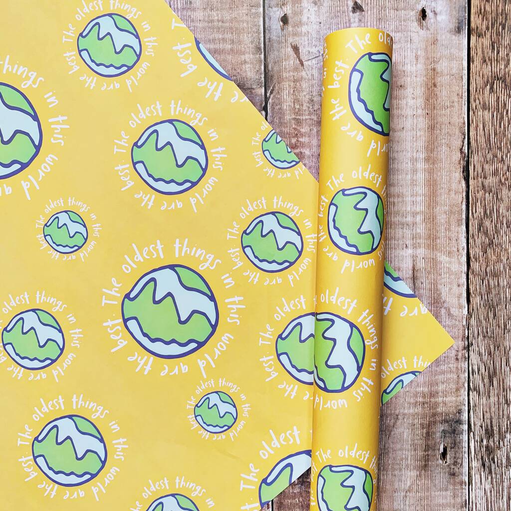Earth Birthday Wrapping Paper Recyclable By Summer Lane Studio