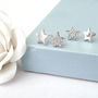 Personalised Sterling Silver Initial Star Earrings, thumbnail 3 of 12