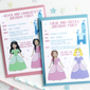 Twin Or Joint Princess Birthday Party Invitations, thumbnail 1 of 4