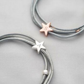 Arlena Multi Wrap Leather Star Personalised Bracelet, 2 of 10