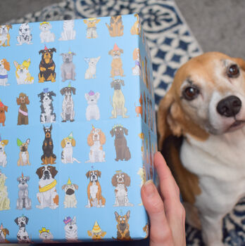 Blue Cartoon Dogs Birthday Gift Wrap, 9 of 9