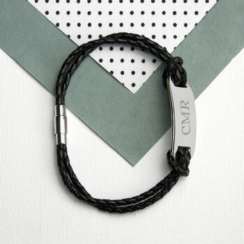 Personalised Men's Statement Leather Bracelet, 6 of 12