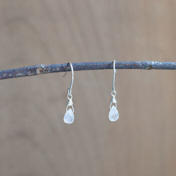 Moonstone Recycled Sterling Silver Earrings, 5 of 8