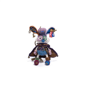 Shetland Wool Whimsical Rabbit Bag Charm Collection, 2 of 3