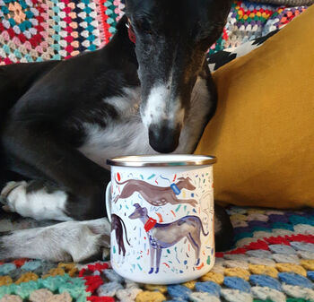 Sighthound Celebration Enamel Mug, 4 of 5