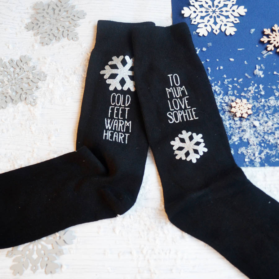 cold feet warm heart glitter socks by solesmith