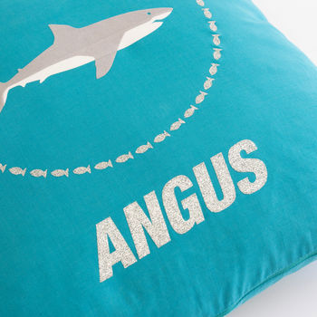 Personalised Glitter Shark Cushion, 2 of 3