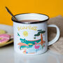 Personalised Crocodile Enamel Camping Mug – Children’s Name Gift, thumbnail 4 of 5