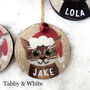 Personalised Christmas Cat Wooden Decoration, thumbnail 2 of 5