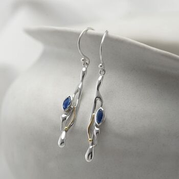 Sterling Silver Kyanite Drop Earrings, 3 of 8