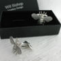 Sterling Silver Honey Bee Cufflinks, thumbnail 5 of 6