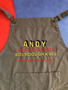 Sourdough King / Queen Personalised Chef Apron, 2 of 6