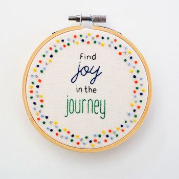 Motivational Hand Embroidery Quote Hoop Art, 2 of 3