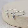 Sterling Silver Pendulum Bead Charm Hoops, thumbnail 3 of 4