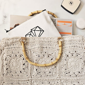 Crochet And Bamboo Beach Bag, 3 of 6