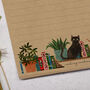 A5 Kraft Letter Writing Paper With Cat On Bookcase, thumbnail 2 of 4