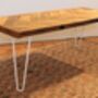 Industrial Hairpin Leg Coffee Table White Brass, thumbnail 8 of 8