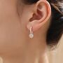 Aster Flower Charmed Hoop Earrings In Sterling Silver, thumbnail 1 of 11
