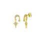 Sterling Silver Dangle Drop Northernstar Stud Earrings, thumbnail 2 of 7