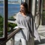 Grey 100% Cashmere Button Poncho Gift Boxed, thumbnail 6 of 10