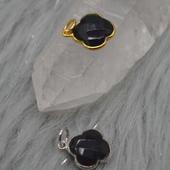 Black Onyx Pendant, Sterling Silver Or Gold Plated, 7 of 9