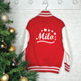 Kid's Personalised Christmas Varsity Jacket With Stars, thumbnail 1 of 9