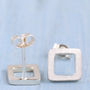 Square Stud Earrings. Geometric Jewellery, thumbnail 8 of 9