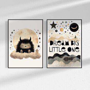 Unframed 'Dream Big Little One' Monsters Prints Gift, 3 of 3