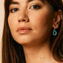 Halo Radiance Turquoise Sterling Silver/Gold Drop Earrings, thumbnail 4 of 10