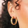 Stainless Steel Hidden Rope Hoop Earrings In Gold, thumbnail 1 of 3