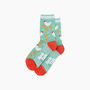 Hens And Chicks Bamboo Socks In Green, thumbnail 3 of 4