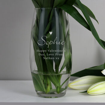 Personalised Love Heart Glass Bullet Vase, 3 of 4