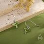 Sterling Silver Lunar Moth Enamel Drop Hook Earrings, thumbnail 6 of 10