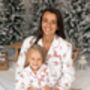 Personalised Matching Christmas Santa Print Pyjama For Mum And Child, thumbnail 6 of 12