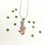 Sterling Silver And Rose Gold Plated Mermaid Necklace, thumbnail 5 of 7