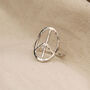 Organic Peace Symbol Hippie Ring In Silver Or Gold, thumbnail 2 of 6