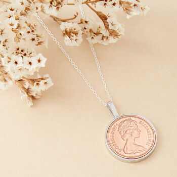 50th Birthday 1974 Penny Coin Necklace, 11 of 11