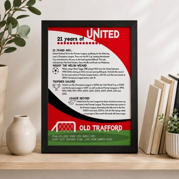 Personalised 21st Birthday Print 'Lifetime Of Support' Gift For Football Fan 50 Clubs Available, 8 of 12