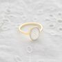 Mother Of Pearl Personalised Initial Oval Ring, thumbnail 4 of 12