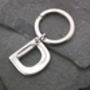 Alphabet Key Ring Personal Initial In Sterling Silver, thumbnail 2 of 10