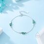 Emerald Green Cz Leaf Motif Bracelet, thumbnail 1 of 12