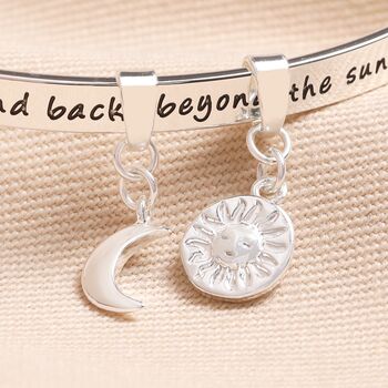 Moon And Sun Meaningful Word Bangle In Silver, 3 of 5